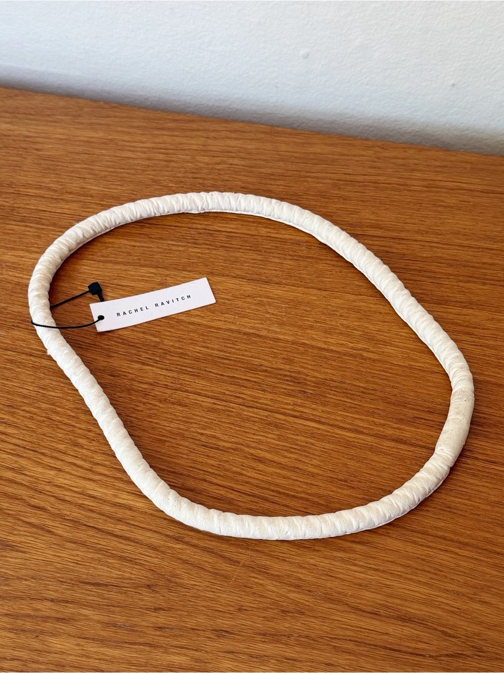 Ivory Lamb Leather Minimalist Rope Necklace